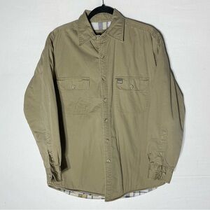 Vintage 90s Pacific Trail Tan Fleece Lined Button Up Shirt Jacket Shacket M